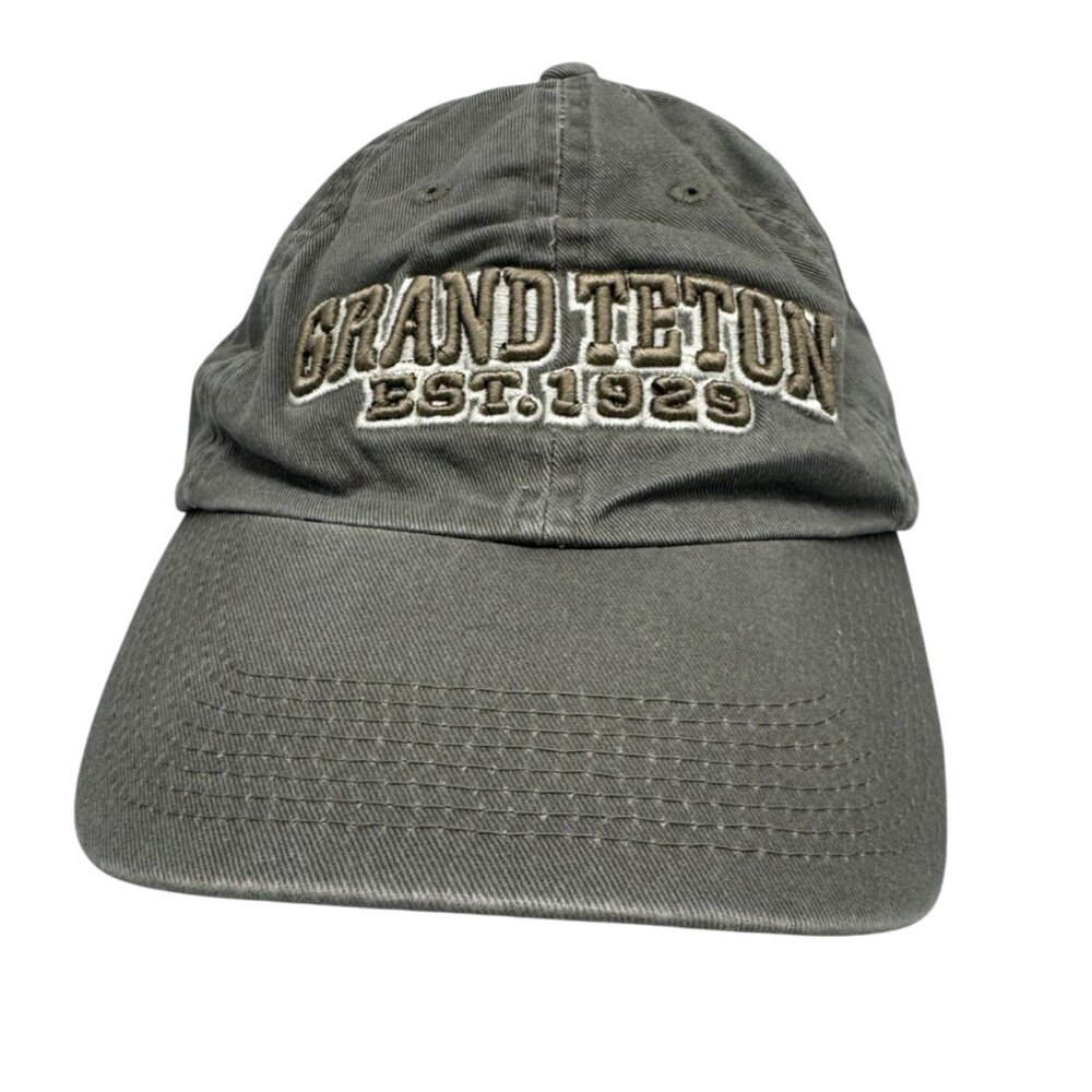 Grand Teton Est. 1929 Gray Baseball Cap Hat Shirt Off My Back Gray 100% Cotton